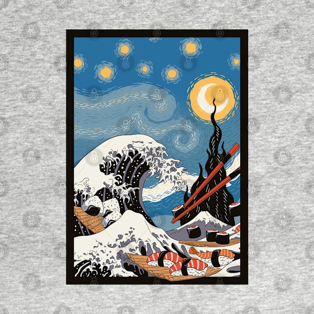 Great Wave Starry Night by Holailustra